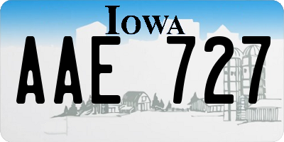 IA license plate AAE727