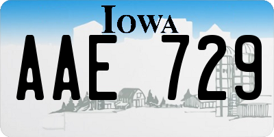 IA license plate AAE729