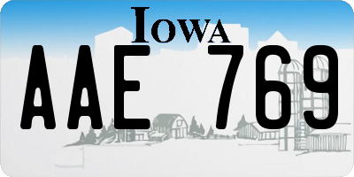 IA license plate AAE769
