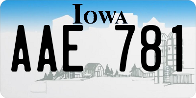 IA license plate AAE781
