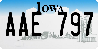 IA license plate AAE797