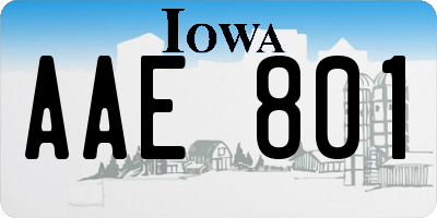 IA license plate AAE801