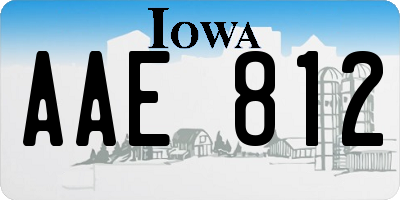 IA license plate AAE812