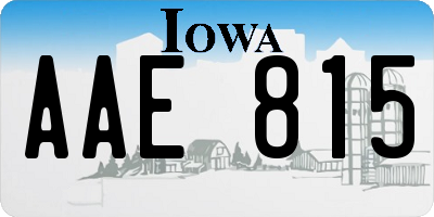 IA license plate AAE815