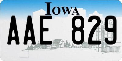 IA license plate AAE829