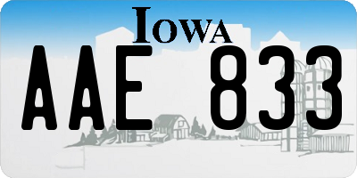 IA license plate AAE833