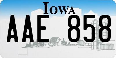 IA license plate AAE858