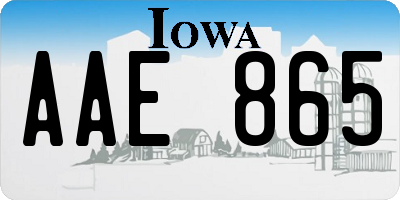 IA license plate AAE865