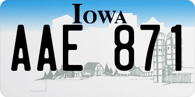 IA license plate AAE871