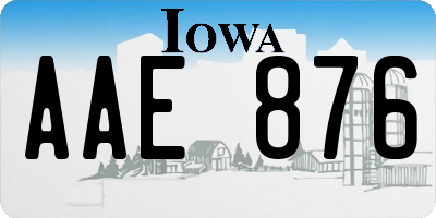 IA license plate AAE876