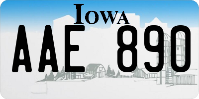IA license plate AAE890
