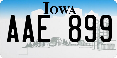IA license plate AAE899