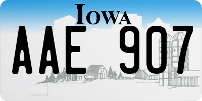 IA license plate AAE907