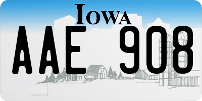 IA license plate AAE908