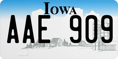 IA license plate AAE909