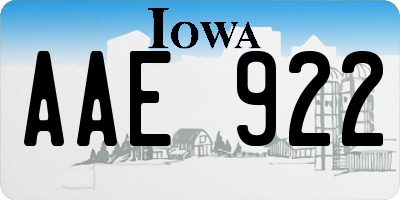 IA license plate AAE922