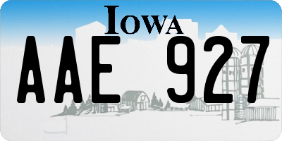 IA license plate AAE927