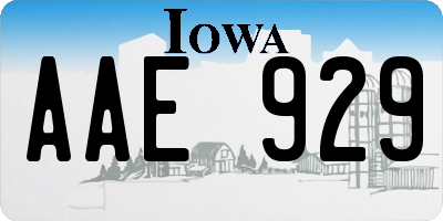 IA license plate AAE929