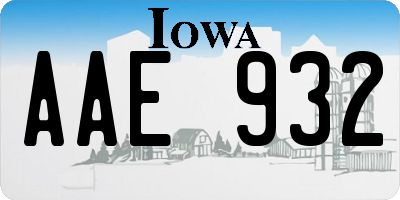 IA license plate AAE932