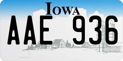 IA license plate AAE936