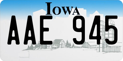 IA license plate AAE945