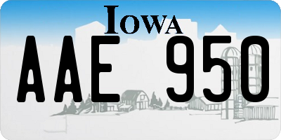 IA license plate AAE950