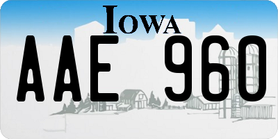 IA license plate AAE960