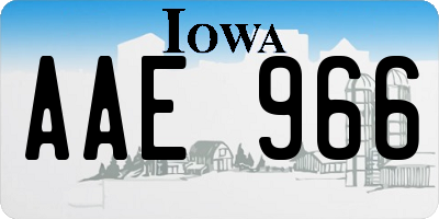 IA license plate AAE966