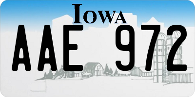 IA license plate AAE972