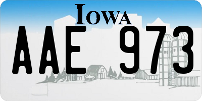 IA license plate AAE973