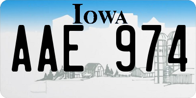IA license plate AAE974