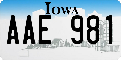 IA license plate AAE981