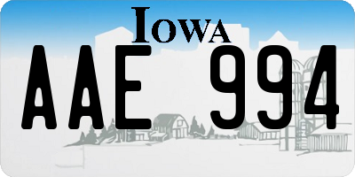 IA license plate AAE994