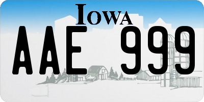 IA license plate AAE999