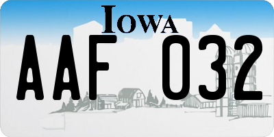 IA license plate AAF032