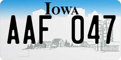 IA license plate AAF047