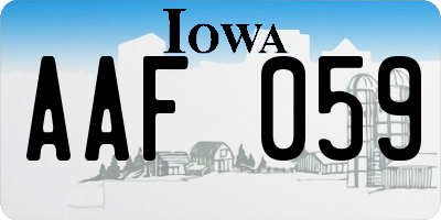 IA license plate AAF059