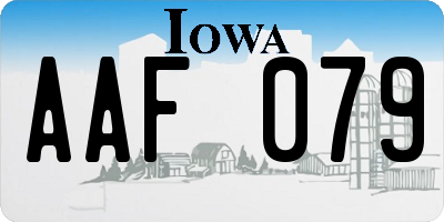 IA license plate AAF079