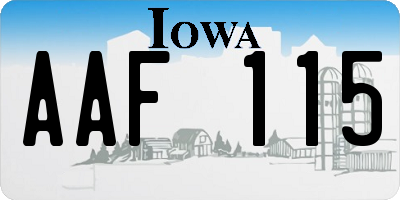IA license plate AAF115