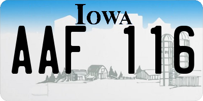 IA license plate AAF116
