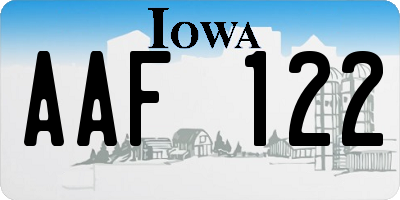 IA license plate AAF122