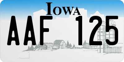 IA license plate AAF125