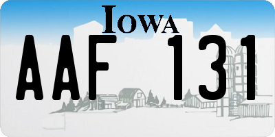 IA license plate AAF131
