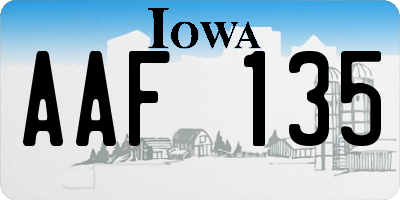 IA license plate AAF135