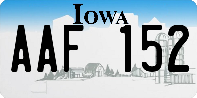 IA license plate AAF152