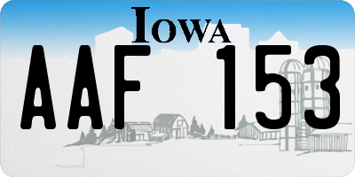 IA license plate AAF153