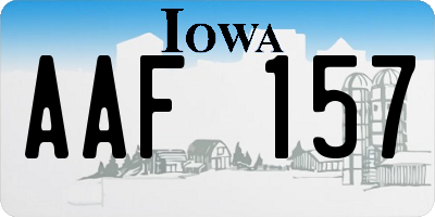 IA license plate AAF157