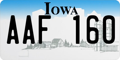 IA license plate AAF160