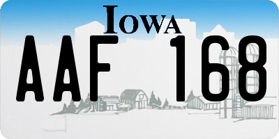 IA license plate AAF168