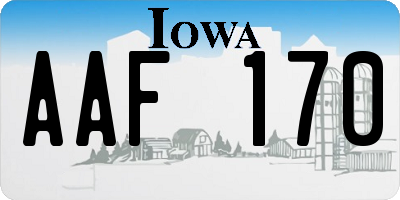 IA license plate AAF170